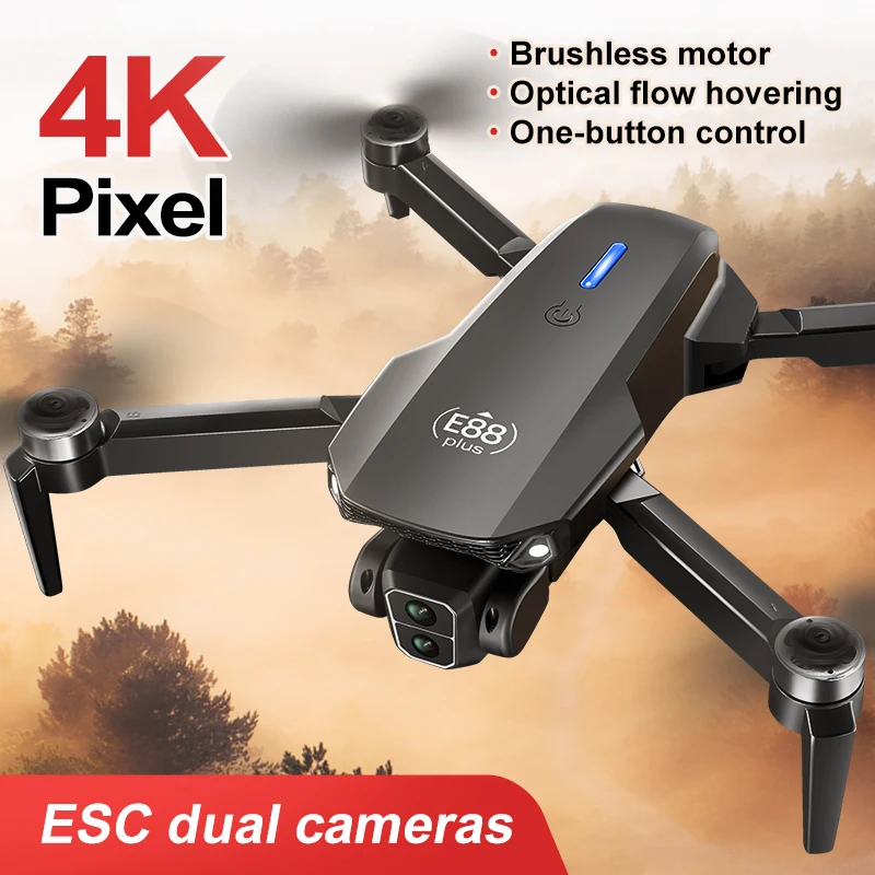 New E88 Plus Quadcopter Drone: - Drone Camera 4K 评论和价格